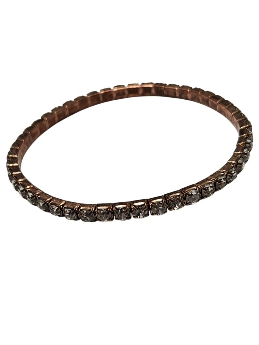 Vintage Tennis Bracelet Crystal Accents Rose Gold Tone Classic Fashion Jewelry